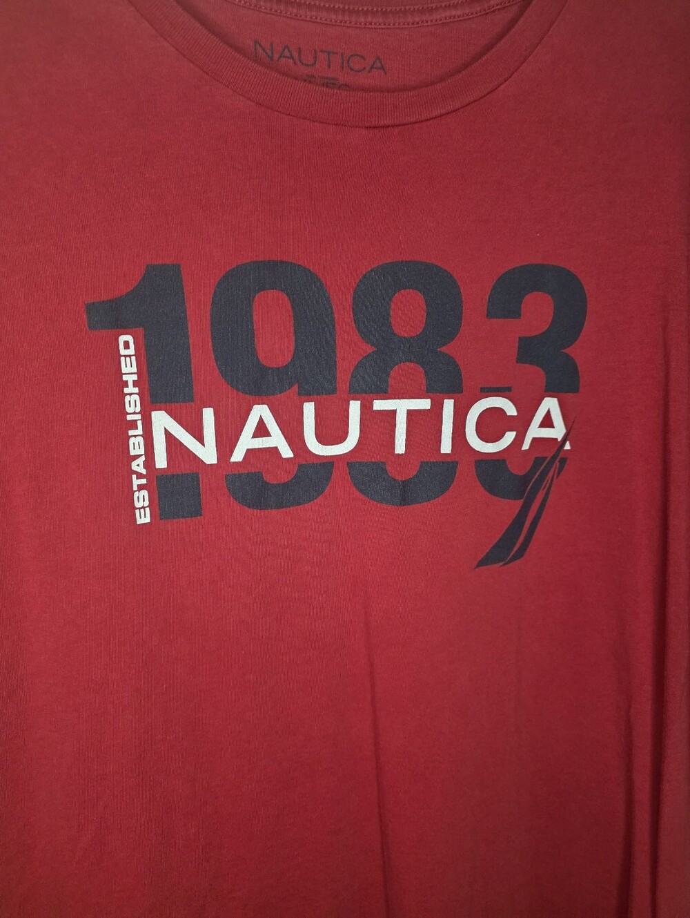 Nautica Mens XL Red Short Sleeve T-Shirt 'Established 1983' - Picture 9 of 9